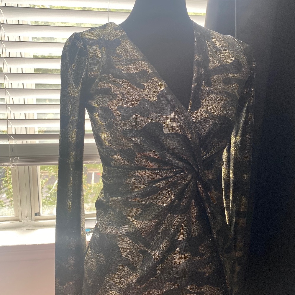Shimmery came print dress